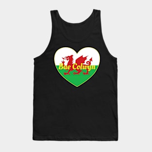 Bae Colwyn Cymru UK Baner Cymru Heart Tank Top
